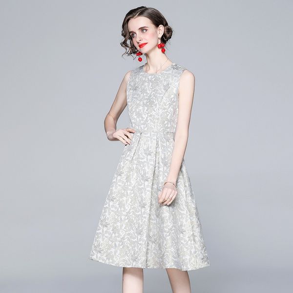 2023 summer european fashion women's jacquard embroidered dress | sleeveless ball gown, mid-calf length | floral print, sizes s-xxl, Black;gray
2023 summer european fashion women's jacquard embroidered dress | sleeveless ball gown, mid-calf length | floral print, sizes s-xxl, Black;gray