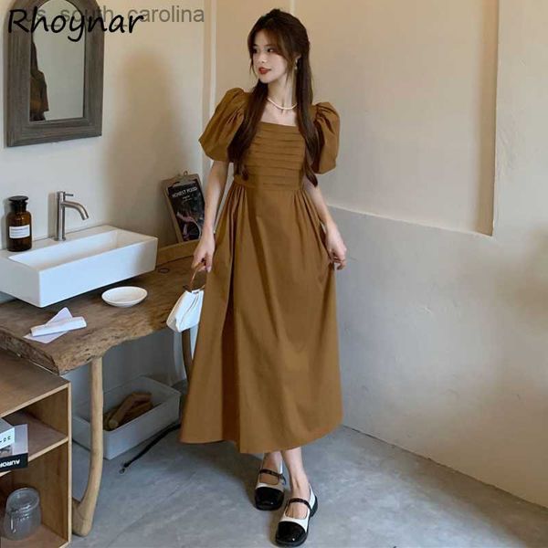 puff sleeve dresses women midi vintage solid french style summer new folds design temperament literary casual chic young fashion l230522, Black;gray
puff sleeve dresses women midi vintage solid french style summer new folds design temperament literary casual chic young fashion l230522, Black;gray