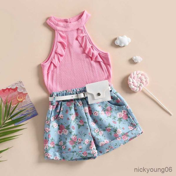 clothing sets kids children girls short summer clothes 2023 outfits sleeveless ruffle tank belted floral shorts, White
clothing sets kids children girls short summer clothes 2023 outfits sleeveless ruffle tank belted floral shorts, White