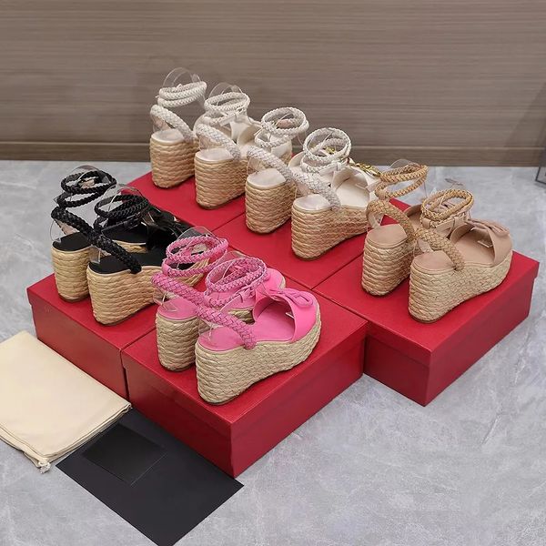 platform wedge sandals genuine leather ankle strap decorative buckle lafite grass weaving heels110mm open toe toe dress shoe women luxury de, Black
platform wedge sandals genuine leather ankle strap decorative buckle lafite grass weaving heels110mm open toe toe dress shoe women luxury de, Black