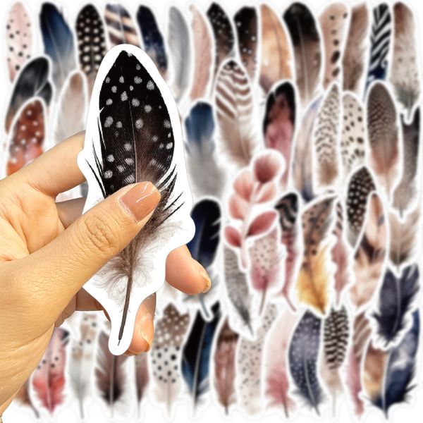 Image of 64Pcs Feather Stickers Skate Accessories Waterproof Vinyl Sticker For Skateboard Laptop Luggage Bicycle Motorcycle Phone Car Decals