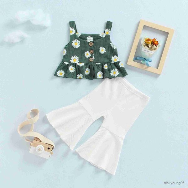 clothing sets kids girls summer new style brand baby clothes daisy vest and flare pants 2pcs toddler suits, White
clothing sets kids girls summer new style brand baby clothes daisy vest and flare pants 2pcs toddler suits, White