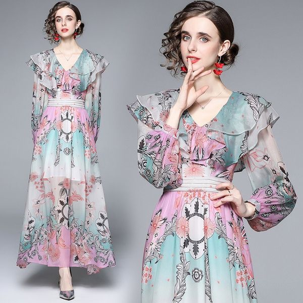 2023 spring european station vintage floral dress: v neck puff sleeve, high waist long skirt, polyester, mid-calf length, -2xl, casual styl, Black;gray
2023 spring european station vintage floral dress: v neck puff sleeve, high waist long skirt, polyester, mid-calf length, -2xl, casual styl, Black;gray