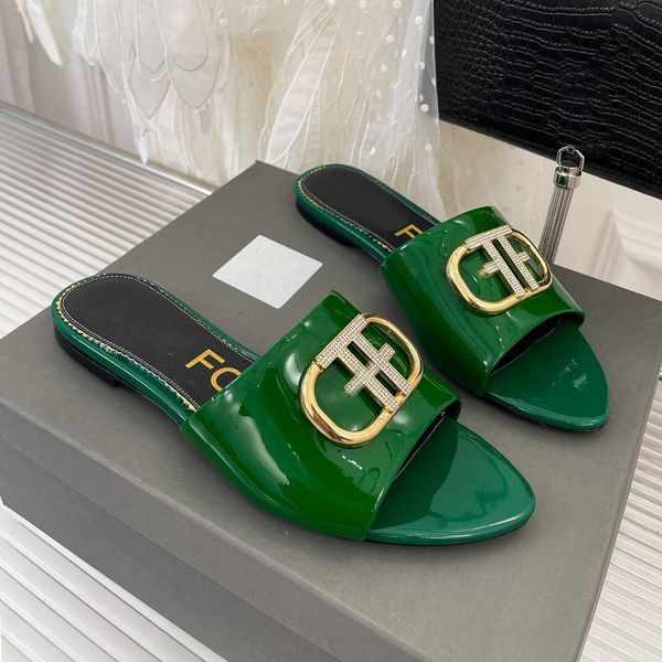 new shiny stamped genuine leather mules slippers slides sandals high-quality flat heels women's luxury designers summer casual fashion, Black
new shiny stamped genuine leather mules slippers slides sandals high-quality flat heels women's luxury designers summer casual fashion, Black