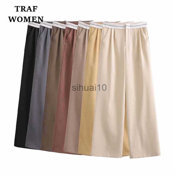 women's pants capris traf women 2023 spring new flip waist details decoration wide leg pants elegant neutral wind high waist female tro, Black;white
women's pants capris traf women 2023 spring new flip waist details decoration wide leg pants elegant neutral wind high waist female tro, Black;white