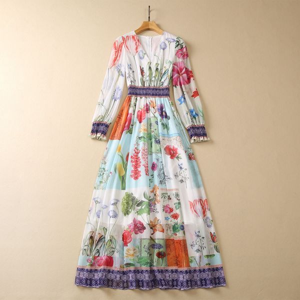 european and american women's clothes 2023 summer new long sleeve v-neck short sleeves loosen waist floral print pleated dress, Black;gray
european and american women's clothes 2023 summer new long sleeve v-neck short sleeves loosen waist floral print pleated dress, Black;gray