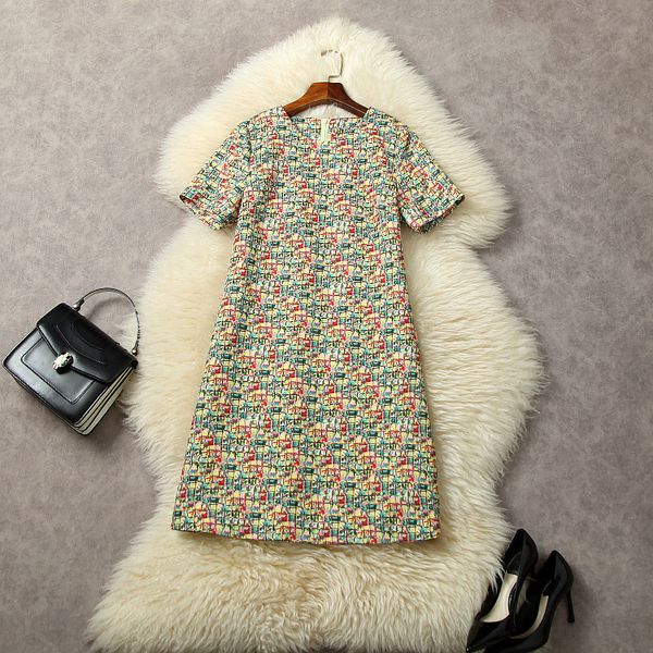 european and american women's clothes 2023 summer new round neck short sleeve green print fashion dress, Black;gray
european and american women's clothes 2023 summer new round neck short sleeve green print fashion dress, Black;gray