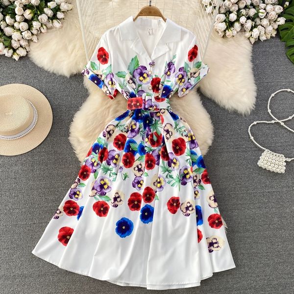 french hepburn style short sleeved suit collar with waistband and slim a-line print dress elegant large swing dress long skirt, Black;gray
french hepburn style short sleeved suit collar with waistband and slim a-line print dress elegant large swing dress long skirt, Black;gray