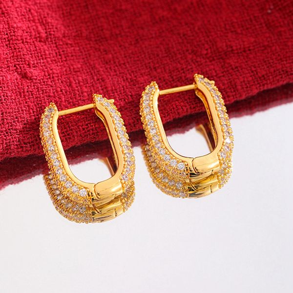 women hoop earrings u-shaped fashion 18k yellow gold color tiny zirconia inlaid huggie earrings gift, Golden;silver
women hoop earrings u-shaped fashion 18k yellow gold color tiny zirconia inlaid huggie earrings gift, Golden;silver