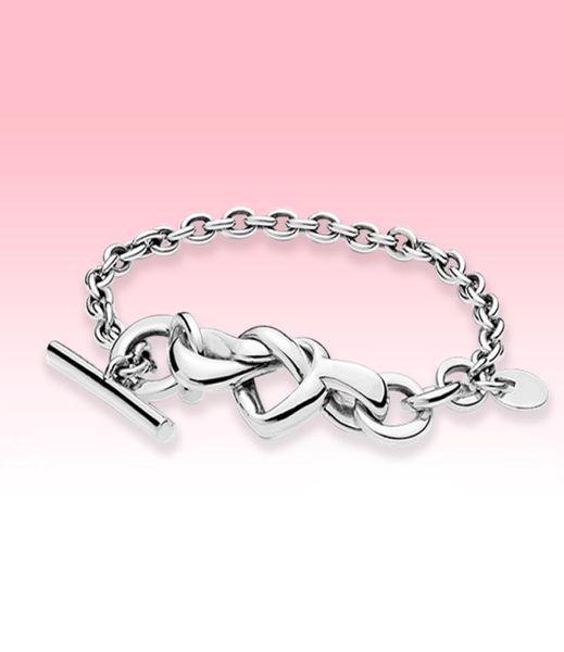 925 sterling silver hand chain women wedding jewelry with original box for new knotted heart t-bar bracelet4721003, Golden;silver
925 sterling silver hand chain women wedding jewelry with original box for new knotted heart t-bar bracelet4721003, Golden;silver