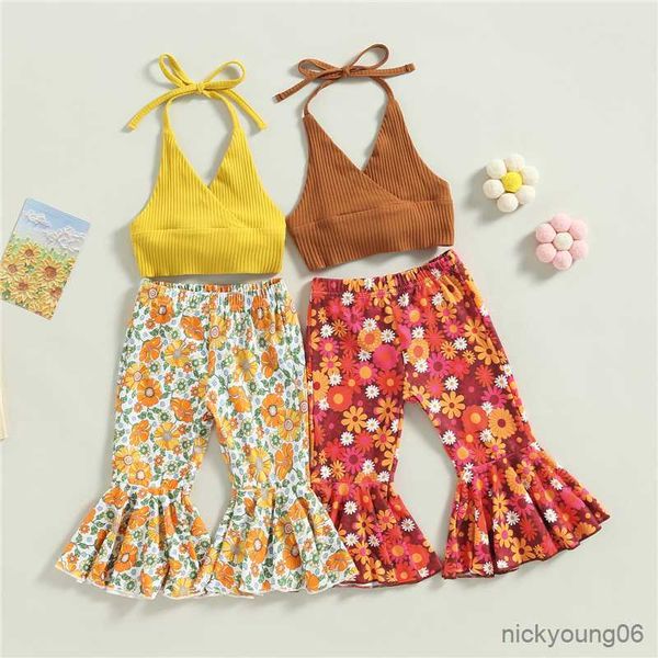 clothing sets kids girls summer children outfits bandage sleeveless crop and casual floral flared pants set, White
clothing sets kids girls summer children outfits bandage sleeveless crop and casual floral flared pants set, White