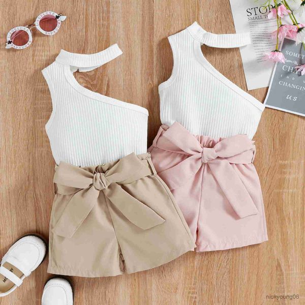 clothing sets little infant kid baby girl three pieces clothes outfit halterneck oblique shoulder sleeveless vest and shorts waist belt 6m-4, White
clothing sets little infant kid baby girl three pieces clothes outfit halterneck oblique shoulder sleeveless vest and shorts waist belt 6m-4, White