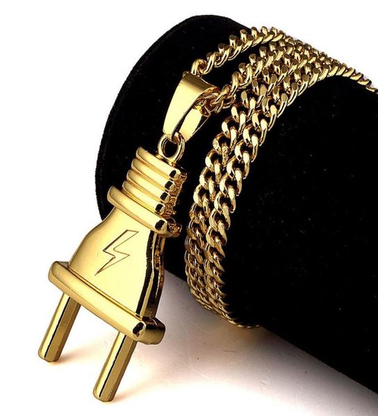 new hipster plug pendant necklaces hip hop jewelry men necklace cool gift gold plated chain fashion mens jewellery collier9137625, Silver
new hipster plug pendant necklaces hip hop jewelry men necklace cool gift gold plated chain fashion mens jewellery collier9137625, Silver
