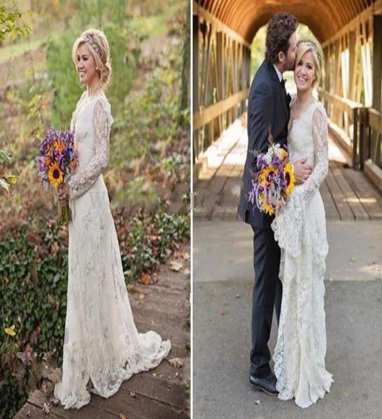 gorgeous deep vneck applique kelly clarkson long sleeve a line sheer white lace wedding dresses with sweep train elegant dresses3828278
gorgeous deep vneck applique kelly clarkson long sleeve a line sheer white lace wedding dresses with sweep train elegant dresses3828278