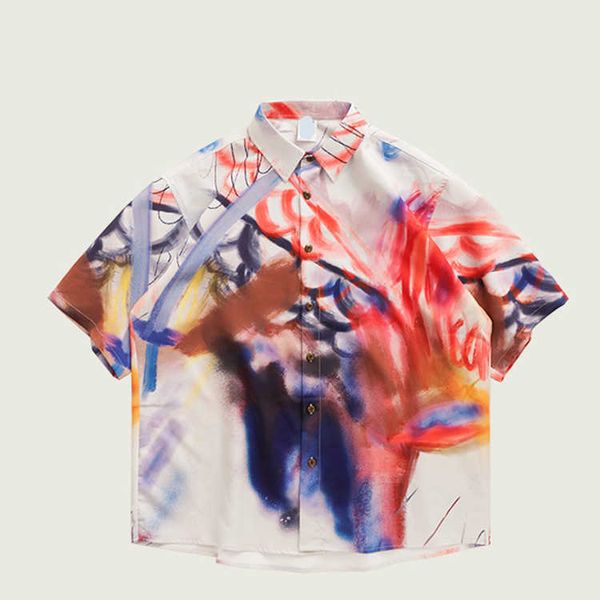 men for shirts high street irregular abstract colorful men's shirts ale, White;black
men for shirts high street irregular abstract colorful men's shirts ale, White;black