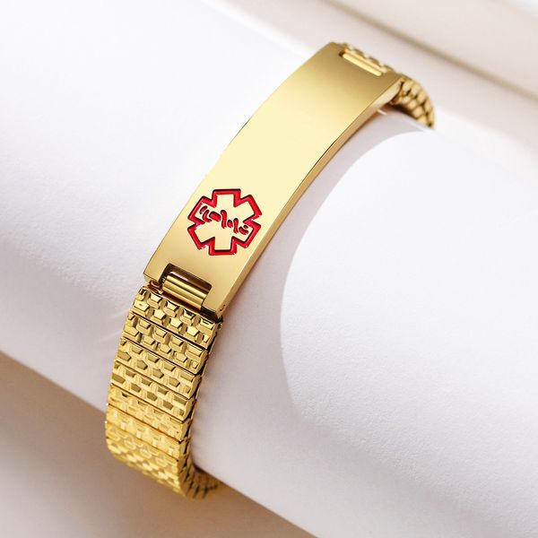 vintage mens bracelet stainless steel watch belt shaped link chain elastic bracelet with medical markings wristband bracelet jewelry for men, Black
vintage mens bracelet stainless steel watch belt shaped link chain elastic bracelet with medical markings wristband bracelet jewelry for men, Black
