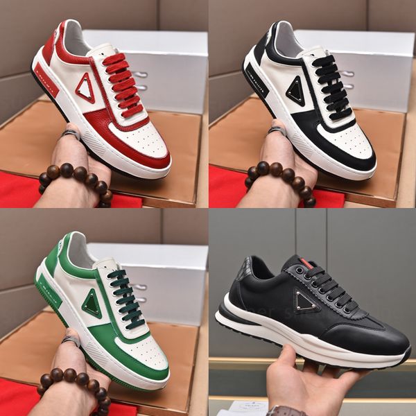 men casual shoes designers shoes sneakers triangle sign fashion genuine leather lace-up platform flat trainers with box size 38-46, Black
men casual shoes designers shoes sneakers triangle sign fashion genuine leather lace-up platform flat trainers with box size 38-46, Black