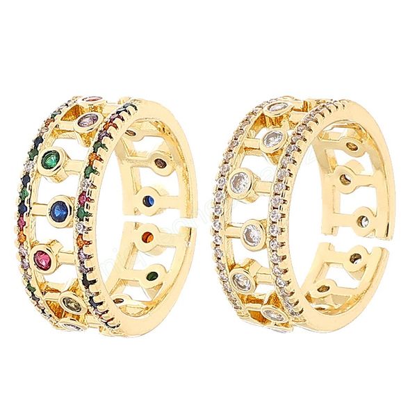 classic rainbow zircon stone open rings delicate 18k gold plated round finger ring trend wedding party jewelry gifts, Silver
classic rainbow zircon stone open rings delicate 18k gold plated round finger ring trend wedding party jewelry gifts, Silver