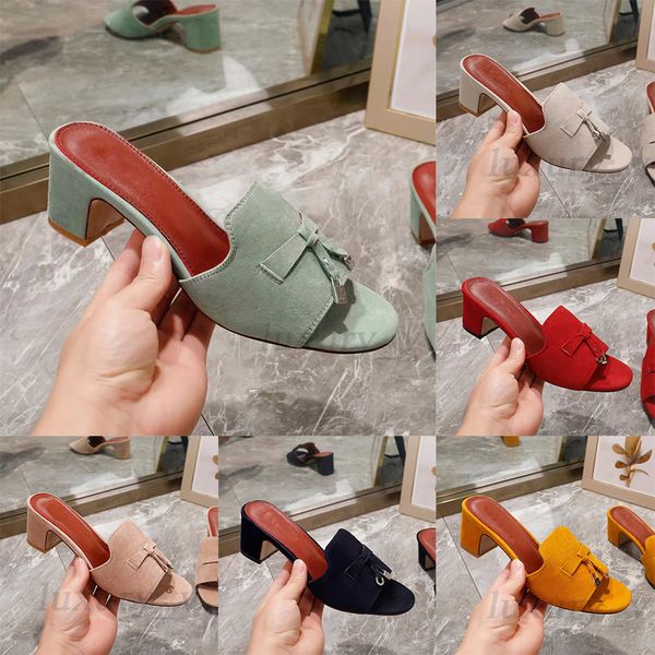 designer suede mules lp slippers summer charms slides chunky block heels open-toe women leather slipper outsole party shoes, Black
designer suede mules lp slippers summer charms slides chunky block heels open-toe women leather slipper outsole party shoes, Black