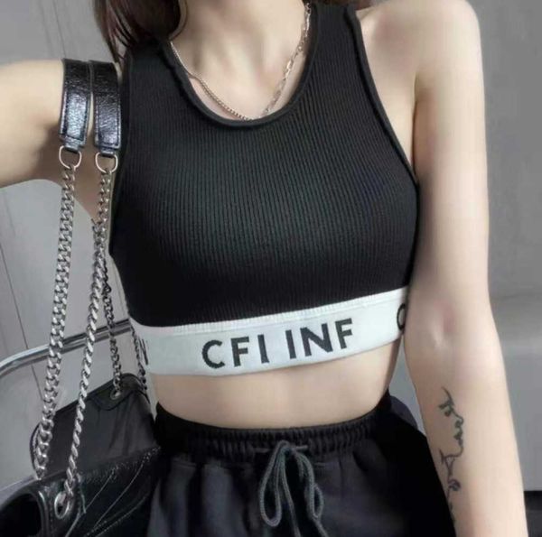 sleeveless celins vest designers womens t shirts fashion ladies beach tanks color matching stripes show thin inside and outside wear knit, Black;white
sleeveless celins vest designers womens t shirts fashion ladies beach tanks color matching stripes show thin inside and outside wear knit, Black;white