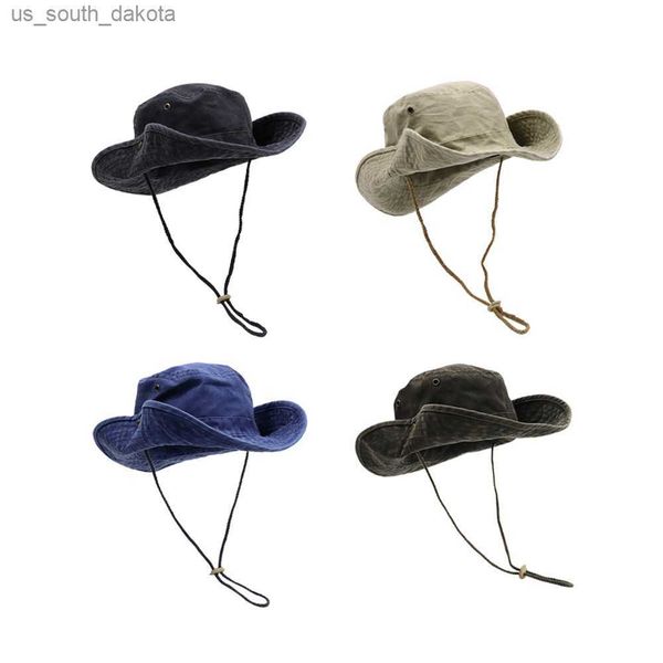 western cowboy hat men's and women's summer sun visor vintage black drstring fisherman's hat mountaineering hat tide a60 l230, Blue;gray
western cowboy hat men's and women's summer sun visor vintage black drstring fisherman's hat mountaineering hat tide a60 l230, Blue;gray