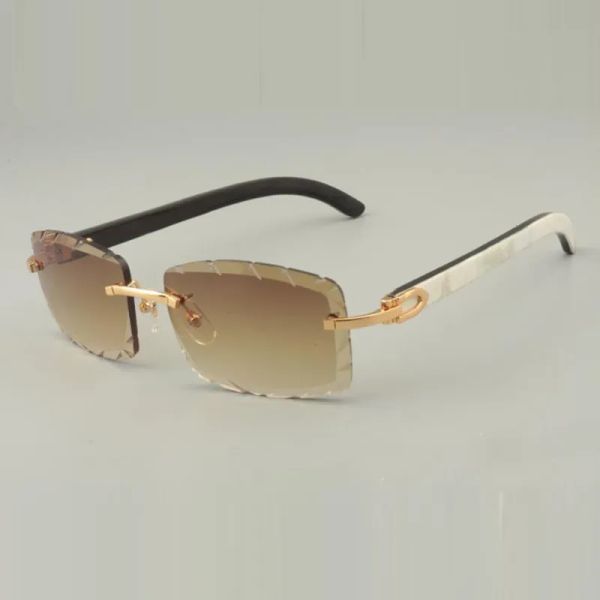 

Buffs sunglass 8100915 with natural mixed horn snd engraved colors and clear cut lenses 56mm 5A