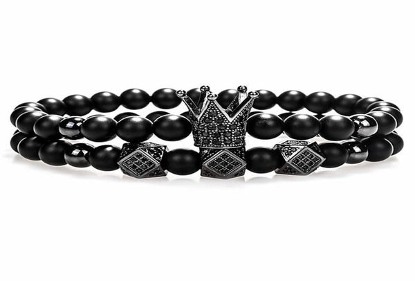 crown charm bracelet 6mm black round natural stone beads cubic micro pave cz women gold bracelet men pulseira bileklik6676406, White
crown charm bracelet 6mm black round natural stone beads cubic micro pave cz women gold bracelet men pulseira bileklik6676406, White