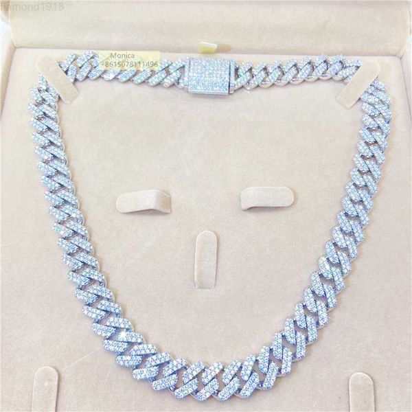 pass diamond tester 13mm two row luxury shining jewelry iced out vvs1 moissanite cuban link chain necklace, Silver
pass diamond tester 13mm two row luxury shining jewelry iced out vvs1 moissanite cuban link chain necklace, Silver
