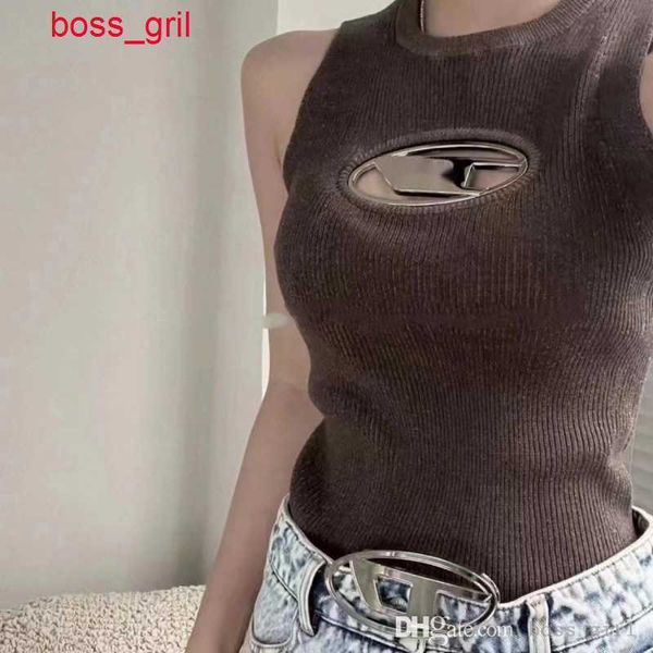 designer t-shirts womens tanks cut out metal circular label knitted bra vest fashionable camis spicy top, White
designer t-shirts womens tanks cut out metal circular label knitted bra vest fashionable camis spicy top, White