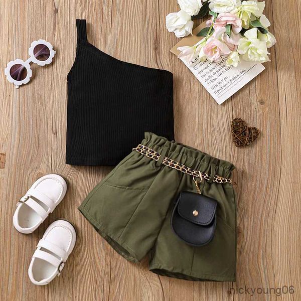 clothing sets kids children baby girls short summer clothes 2023 one-shoulder vest with elastic waist shorts chained fanny pack, White
clothing sets kids children baby girls short summer clothes 2023 one-shoulder vest with elastic waist shorts chained fanny pack, White