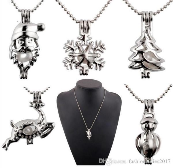 new pearl cage pendant necklace with oyster pearl christmas tree snowman deer santa hollow locket clavicle chain pearl necklaces j9502285, Silver
new pearl cage pendant necklace with oyster pearl christmas tree snowman deer santa hollow locket clavicle chain pearl necklaces j9502285, Silver