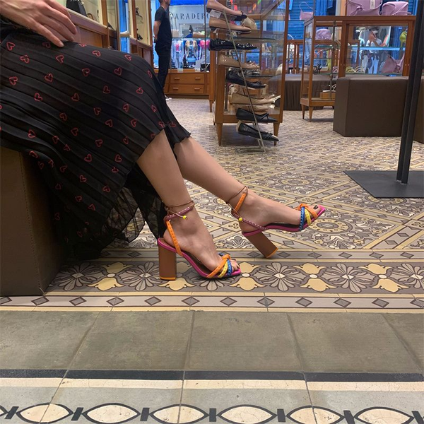 2023 summer new large size womens shoes rainbow strip winding strap thick heel sandals female explosive high-heeled women, Black
2023 summer new large size womens shoes rainbow strip winding strap thick heel sandals female explosive high-heeled women, Black