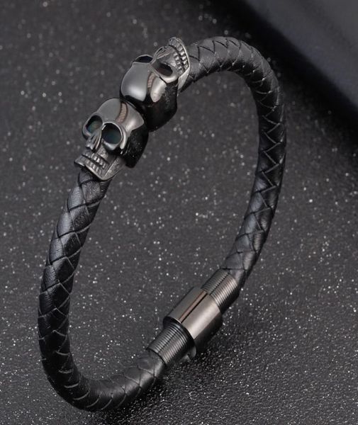 hyperbole men jewelry black braided leather bracelets stainless steel leahter cool skull bracelet4650850, Golden;silver
hyperbole men jewelry black braided leather bracelets stainless steel leahter cool skull bracelet4650850, Golden;silver
