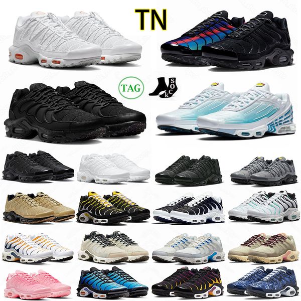 Image of tn plus 3 terrascape running shoes tns Atlanta Unity Toggle Lacing UNC Hyper Blue Triple Black Women Mens Trainers Sports Sneakers Outdoor Tennis 36-47