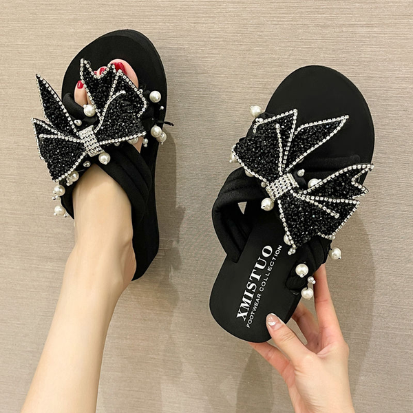 summer new sandals and slippers wear versatile bow fashion womens thick bottom beach slippers women slippers womenshoes, Black
summer new sandals and slippers wear versatile bow fashion womens thick bottom beach slippers women slippers womenshoes, Black
