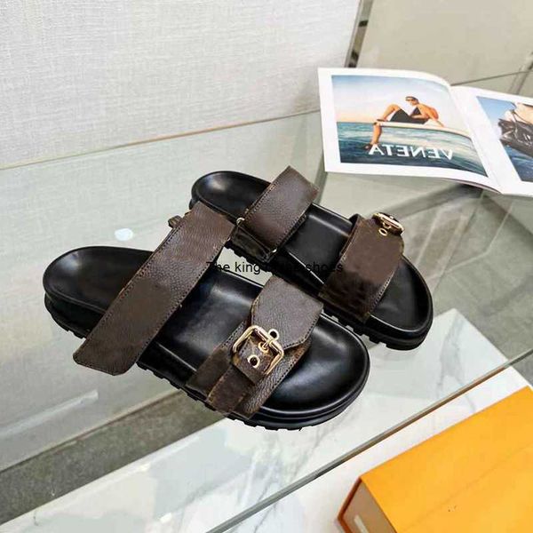 women designer sliders slipper real leather bom dia flat mule two strap with adjustable gold buckle fashion summer sandals, Black
women designer sliders slipper real leather bom dia flat mule two strap with adjustable gold buckle fashion summer sandals, Black