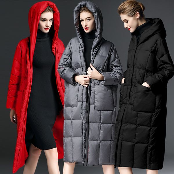 new hooded down jacket female 2023 winter korean version of long white duck down loose thickened loose down jacket, Black
new hooded down jacket female 2023 winter korean version of long white duck down loose thickened loose down jacket, Black