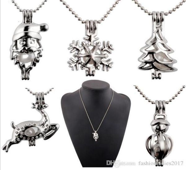 new pearl cage pendant necklace with oyster pearl christmas tree snowman deer santa hollow locket clavicle chain pearl necklaces j4506041, Silver
new pearl cage pendant necklace with oyster pearl christmas tree snowman deer santa hollow locket clavicle chain pearl necklaces j4506041, Silver