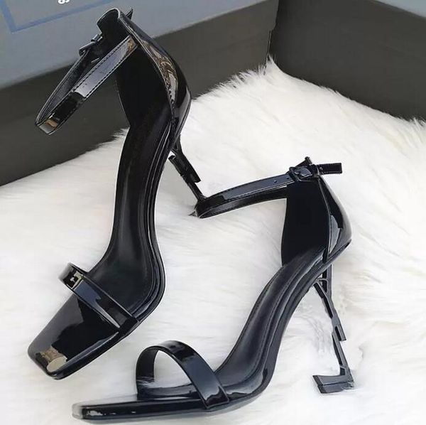 designer high heeled shoes fashion metal letter heel leather sandals with temperament wedding banquet party women shoes size 35-43, Black
designer high heeled shoes fashion metal letter heel leather sandals with temperament wedding banquet party women shoes size 35-43, Black