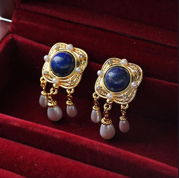 retro pearl earrings women luxurious medieval palace style earrings lapis lazuli tassels earrings e380, Golden;silver
retro pearl earrings women luxurious medieval palace style earrings lapis lazuli tassels earrings e380, Golden;silver