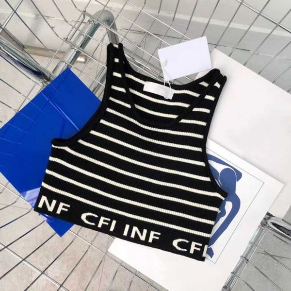 sleeveless celins vest designers womens t shirts fashion ladies beach tanks color matching stripes show thin inside and outside wear knit 23, Black;white
sleeveless celins vest designers womens t shirts fashion ladies beach tanks color matching stripes show thin inside and outside wear knit 23, Black;white