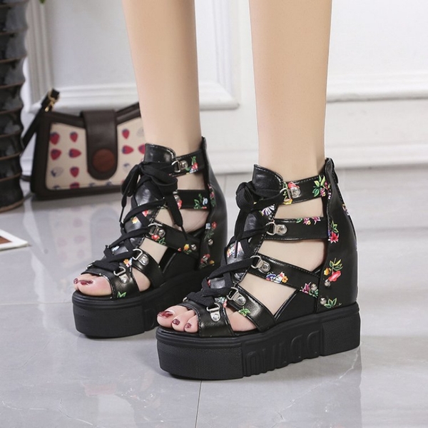 fishbone sandals womens hollowed-out breathable mesh shoes waterproof platform thick-soled roman comfortable student sandals, Black
fishbone sandals womens hollowed-out breathable mesh shoes waterproof platform thick-soled roman comfortable student sandals, Black