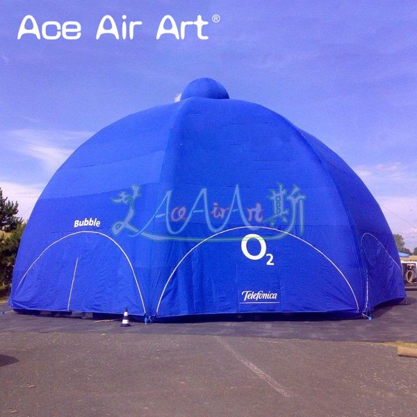 Image of 12m 40ft diameter with blower Giant Blue Inflatable Spider Tent Inflatable Dome Marquee Tent/Bar Tent/Event Stations With For Advertising