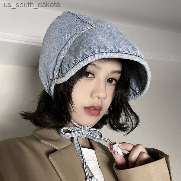 japanese vintage denim bucket hat personalized strap short brim women's hats spring and autumn fashion basin caps tide bob l230523, Blue;gray
japanese vintage denim bucket hat personalized strap short brim women's hats spring and autumn fashion basin caps tide bob l230523, Blue;gray