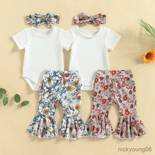 clothing sets newborn baby girls summer solid short sleeve o-neck bodysuits and floral print ruffles flare long pants and headwear, White
clothing sets newborn baby girls summer solid short sleeve o-neck bodysuits and floral print ruffles flare long pants and headwear, White