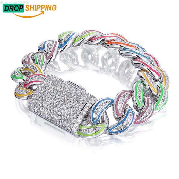 dropshipping glow in the dark 18mm enamel plated 925 sterling silver vvs moissanite iced out cuban link bracelet for men
dropshipping glow in the dark 18mm enamel plated 925 sterling silver vvs moissanite iced out cuban link bracelet for men