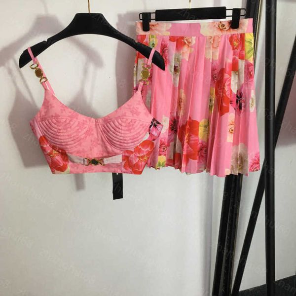 23ss skirt set womens designer clothing medusa strapless halter floral print high-waisted pleated short skirt sets womens clothing a1, White
23ss skirt set womens designer clothing medusa strapless halter floral print high-waisted pleated short skirt sets womens clothing a1, White