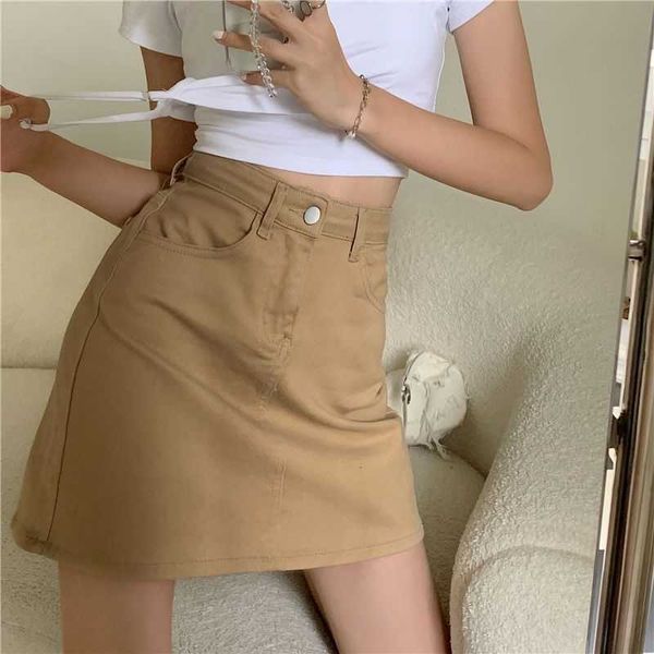 khaki short skirt spice girl denim skirt for women's summer new wrap hip skirt high waist shows slim, Black
khaki short skirt spice girl denim skirt for women's summer new wrap hip skirt high waist shows slim, Black