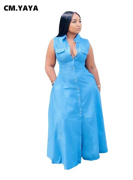t-shirt cm.yaya women plus size dress solid sleeveless turndown collar single breasted aline maxi long dresses with pockets summer, Black
t-shirt cm.yaya women plus size dress solid sleeveless turndown collar single breasted aline maxi long dresses with pockets summer, Black