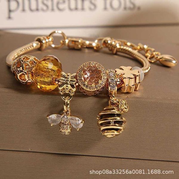 charm bracelets necklaces pan family style rose gold bee nest female crystal student friend bracelet gift, Golden;silver
charm bracelets necklaces pan family style rose gold bee nest female crystal student friend bracelet gift, Golden;silver